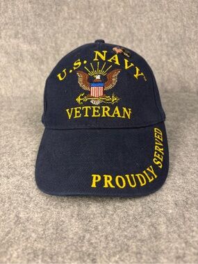 US Navy Veteran Proudly Served Embroidered Hat